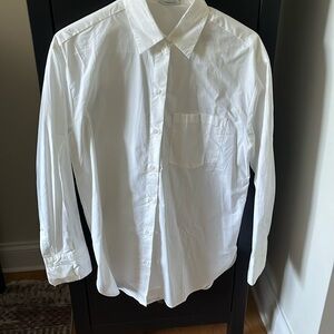 Oversized white cotton button up . NWT